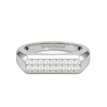 Octagonal Flat Top Diamond Pave Men's Ring - Beyon Diamond