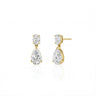 Oval and Pear Diamond Drop Stud Earrings - Beyon Diamond