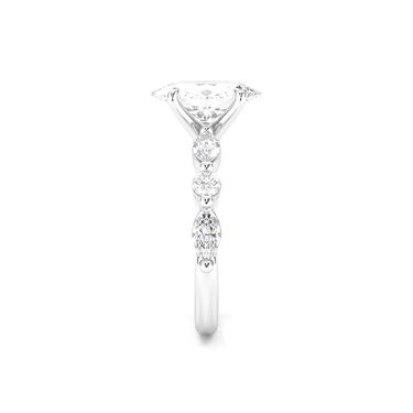 Oval Cut with Marquise Side Stone Diamond Ring - Beyon Diamond