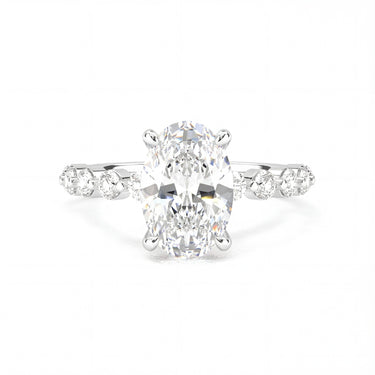 Oval Cut With Round Side Stone Engagement Ring - Beyon Diamond