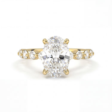 Oval Cut With Round Side Stone Engagement Ring - Beyon Diamond