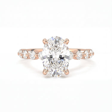 Oval Cut With Round Side Stone Engagement Ring - Beyon Diamond