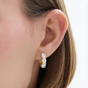 Oval Diamond Huggie Earrings 1CTW - Beyon Diamond