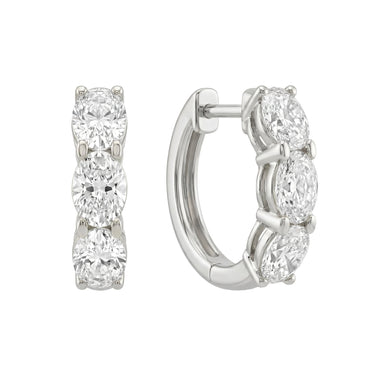 Oval Diamond Huggie Earrings 1CTW - Beyon Diamond