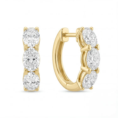 Oval Diamond Huggie Earrings 1CTW - Beyon Diamond