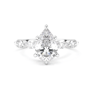 Pear Cut with Marquise Side Stone Diamond Ring - Beyon Diamond
