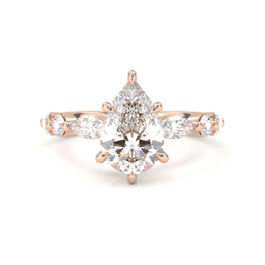 Pear Cut with Marquise Side Stone Diamond Ring - Beyon Diamond