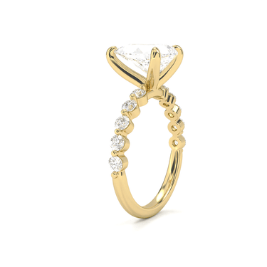 Pear Cut With Round Side Stone Engagement Ring - Beyon Diamond