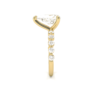 Pear Cut With Round Side Stone Engagement Ring - Beyon Diamond