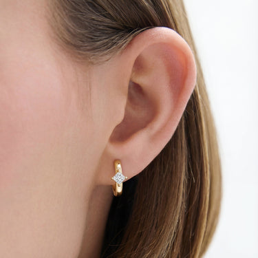 Princess Cut Huggie Earrings - Beyon Diamond