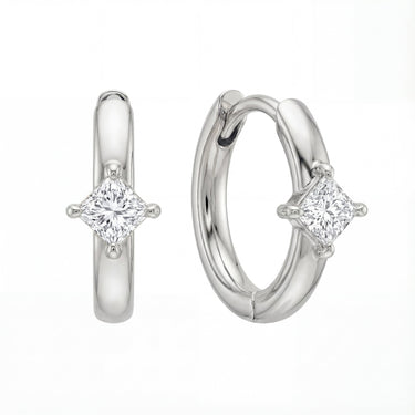 Princess Cut Huggie Earrings - Beyon Diamond