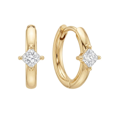 Princess Cut Huggie Earrings - Beyon Diamond