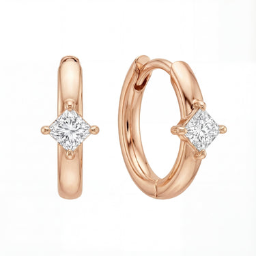 Princess Cut Huggie Earrings - Beyon Diamond