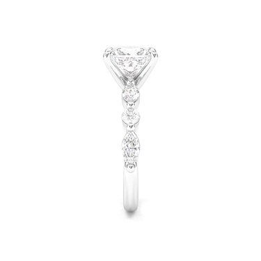 Princess Cut with Marquise Side Stone Diamond Ring - Beyon Diamond