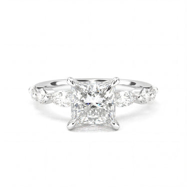 Princess Cut with Marquise Side Stone Diamond Ring - Beyon Diamond