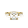 Prong Pavé Solitaire Asscher Cut Diamond Ring - Beyon Diamond