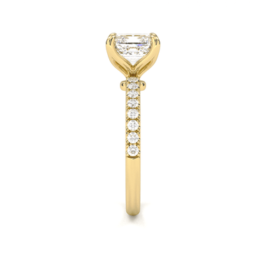 Prong Pavé Solitaire Asscher Cut Diamond Ring - Beyon Diamond