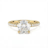Prong Pavé Solitaire Cushion Cut Diamond Ring - Beyon Diamond