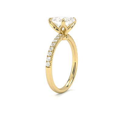 Prong Pavé Solitaire Heart Cut Diamond Ring - Beyon Diamond