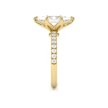 Prong Pavé Solitaire Marquise Cut Diamond Ring - Beyon Diamond