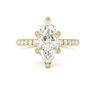 Prong Pavé Solitaire Marquise Cut Diamond Ring - Beyon Diamond