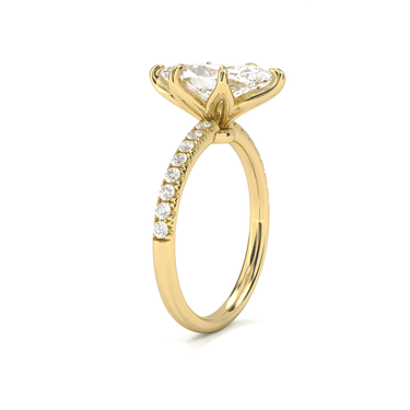 Prong Pavé Solitaire Marquise Cut Diamond Ring - Beyon Diamond