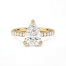 Prong Pavé Solitaire Pear Cut Diamond Ring - Beyon Diamond