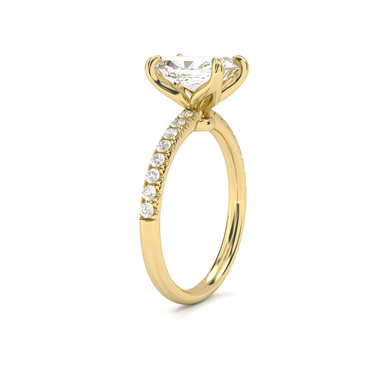 Prong Pavé Solitaire Radiant Cut Diamond Ring - Beyon Diamond