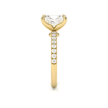 Prong Pavé Solitaire Radiant Cut Diamond Ring - Beyon Diamond