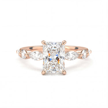 Radiant Cut with Marquise Side Stone Diamond Ring - Beyon Diamond