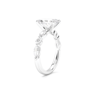 Radiant Cut with Marquise Side Stone Diamond Ring - Beyon Diamond