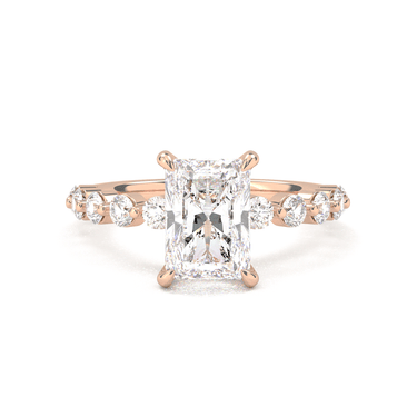Radiant Cut With Round Side Stone Engagement Ring - Beyon Diamond