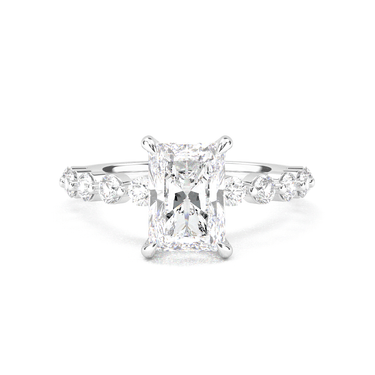 Radiant Cut With Round Side Stone Engagement Ring - Beyon Diamond