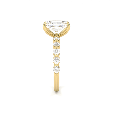 Radiant Cut With Round Side Stone Engagement Ring - Beyon Diamond