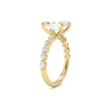 Radiant Cut With Round Side Stone Engagement Ring - Beyon Diamond