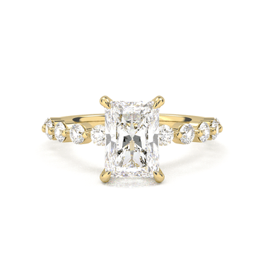 Radiant Cut With Round Side Stone Engagement Ring - Beyon Diamond