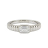 Ribbed Emerald Bezel Men's Engagement Ring - Beyon Diamond