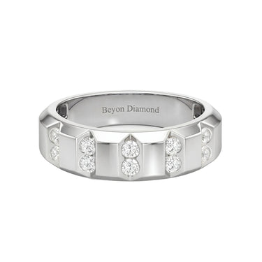 Ridged Channel Diamond Men's Ring - Beyon Diamond