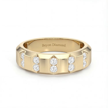 Ridged Channel Diamond Men's Ring - Beyon Diamond
