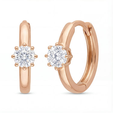 Round Cut Huggie Earrings - Beyon Diamond