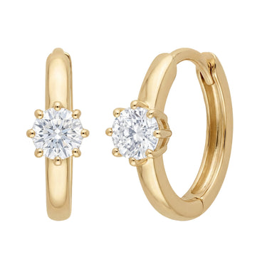 Round Cut Huggie Earrings - Beyon Diamond