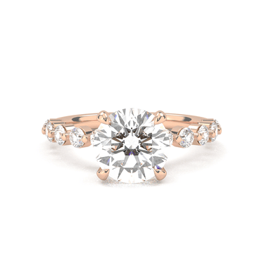 Round Cut With Round Side Stone Engagement Ring - Beyon Diamond