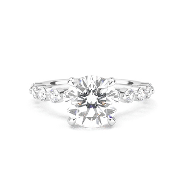 Round Cut With Round Side Stone Engagement Ring - Beyon Diamond