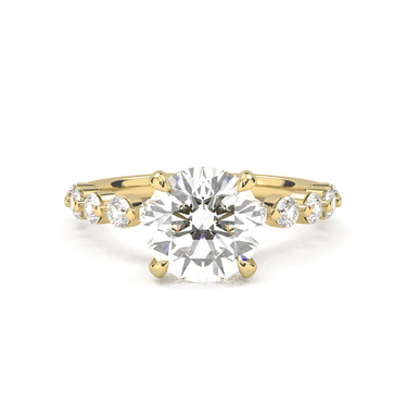 Round Cut With Round Side Stone Engagement Ring - Beyon Diamond