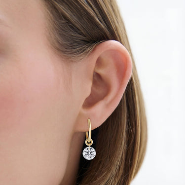Round Floating Huggie Earrings - Beyon Diamond
