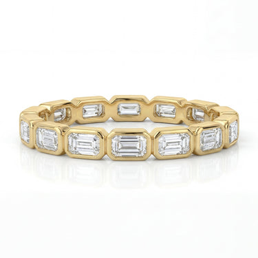 Sideways Emerald Bezel Eternity Band 1.44 CTW - Beyon Diamond