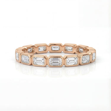 Sideways Emerald Bezel Eternity Band 1.44 CTW - Beyon Diamond