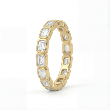 Sideways Emerald Bezel Eternity Band 1.44 CTW - Beyon Diamond