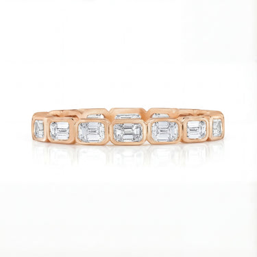 Sideways Emerald Bezel Eternity Band 1.44 CTW - Beyon Diamond