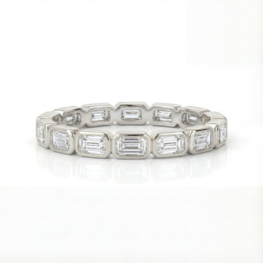 Sideways Emerald Bezel Eternity Band 1.44 CTW - Beyon Diamond